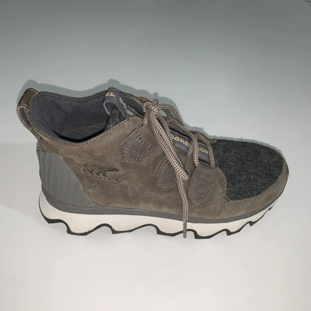 Sorel Boots Womens Size 5 Brown Suede Waterproof Lace Up Ankle Wedge Booties